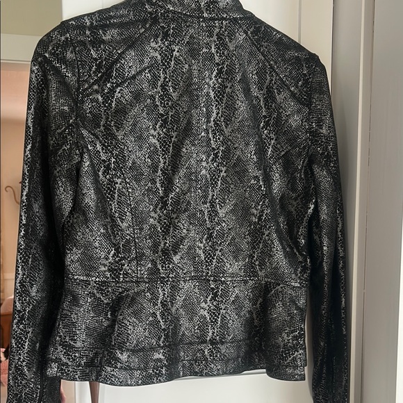 White House Black Market Black Leather Motorcycle Jacket - Picture 3 of 3